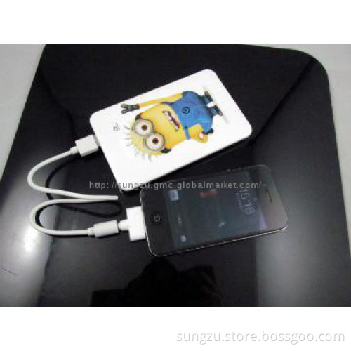 Dual usb power bank with pill-man nice cover